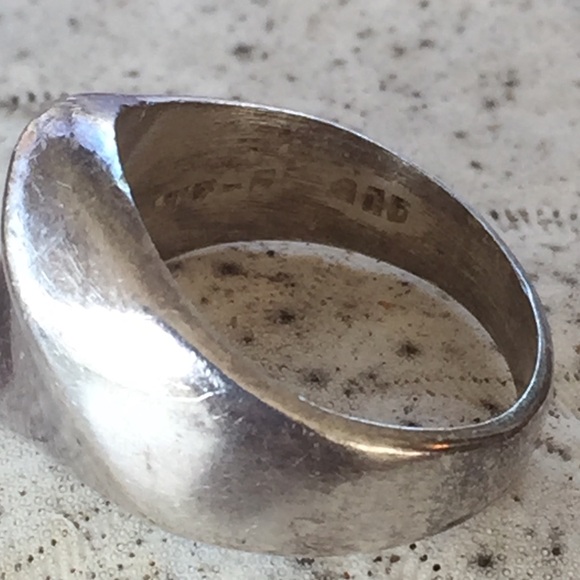Vintage Ring - silver wave design 925 size 7.5 Mexico - Picture 3 of 8
